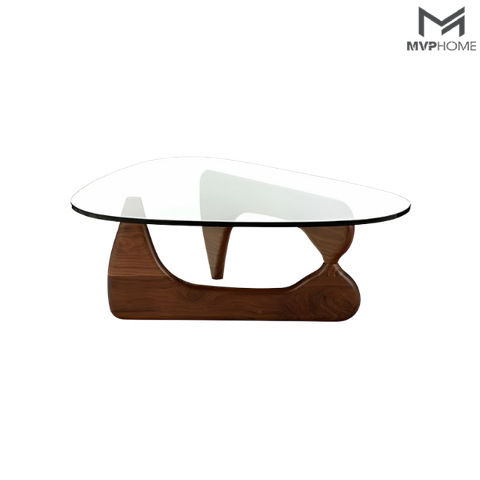 Bàn trà gỗ mặt kính - Noguchi
