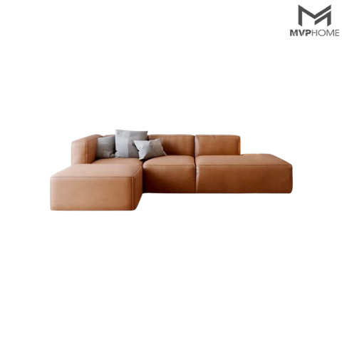 Sofa góc L da bò thật Module