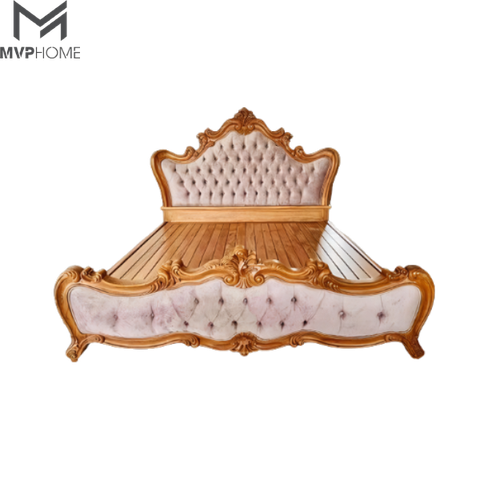 Giường Tân cổ điển bọc da khung gỗ MG11