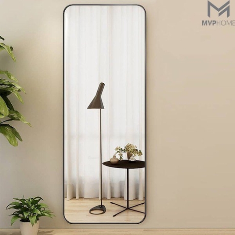 Top những mẫu gương decor hiện đại 2024 - Gương bỉ viền thép 