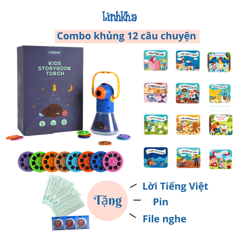 Đèn Pin Kể Chuyện Mideer Combo 12 Chuyện - Tặng Lời Chuyện Tiếng Việt