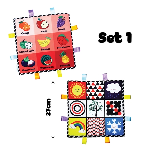 Thẻ Tummy time vải - Set 1 - Hoa Quả