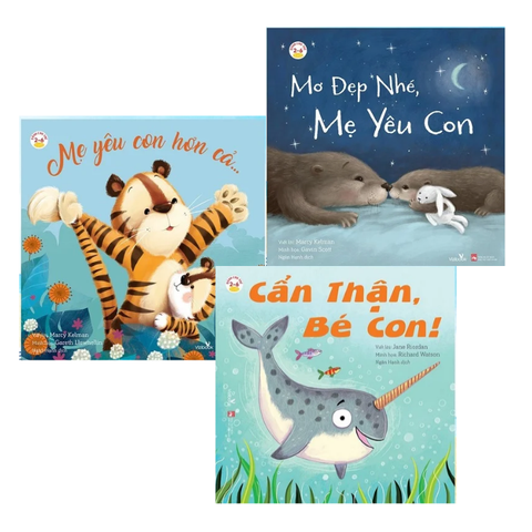 Combo 3 cuốn sách I love: Mơ đẹp nhé, Mẹ yêu con, Cẩn thận bé con - Vizibook