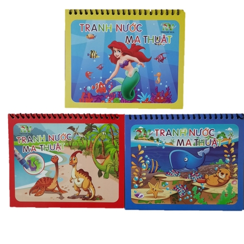 Combo trọn bộ 3 tranh nước thần kỳ Đại Dương - Tiên Cá - Khủng Long