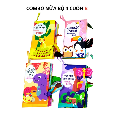 Combo nửa bộ đoán đuôi B - Vương quốc chim - T.G khủng long - Sa mạc - T.G công trùng