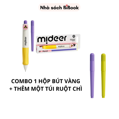 Combo bút chì kim bấm (vàng) và ruột thay thế - mideer