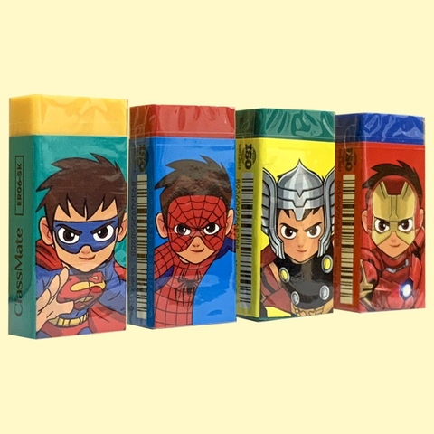 Combo 4 cái Gôm tẩy bút chì siêu nhân giao màu ngẫu nhiên Classmate