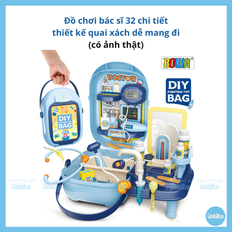 Đồ Chơi Bác Sĩ 8102 Nhập Vai 34 Chi Tiết - Có Thẻ Nhựa Cho Bé Tự Trang Trí Ngoài Hộp - Mini Set Doctor Toys