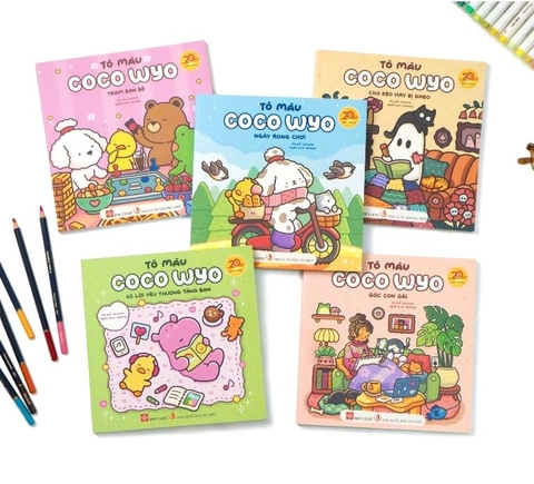Combo bộ 5 cuốn tô màu Coco Wyo (5 cuốn phát hành sau) Đinh Tị
