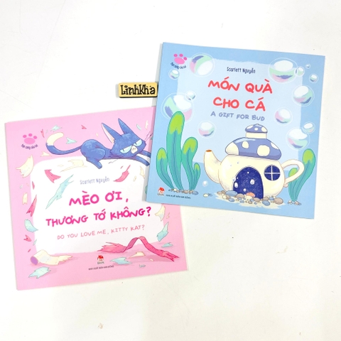 Combo C 2 cuốn Bạn cưng của bé: Mèo ơi - Món quà cho cá - sách song ngữ AV - Kim Đồng