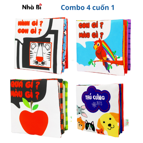 Combo 4 cuốn 12x12xm 1: Quả gì màu gì - Con gì màu gì - Hình gì con gì - Thú cưng