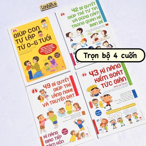 Combo 4 cuốn Sách nuôi dạy con theo kinh nghiệm từ nước Nhật: Giúp con tự lập, bí quyết giúp trẻ tự tin, kiểm soát tức giận (lẻ cuốn) Kim Đồng