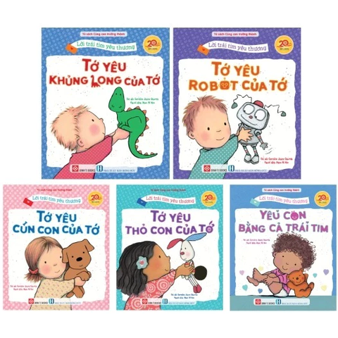 Bộ 5 sách Lời Trái Tim Yêu Thương: Yêu con bằng cả trái tim, tớ yêu khủng long, thỏ con, cún con, robot của tớ - Đinh Tị