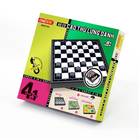 Bộ cờ 4 trong 1: Cờ Vua, Cờ Ca rô XO, cờ cá ngựa, đi tìm kho báu - Cao thủ lừng danh DK81343 Duka