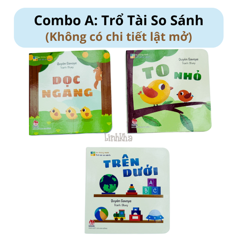 Combo A 3 cuốn Bé thông minh Trổ tài so sánh Dọc ngang - Trên dưới - To nhỏ - Kim Đồng