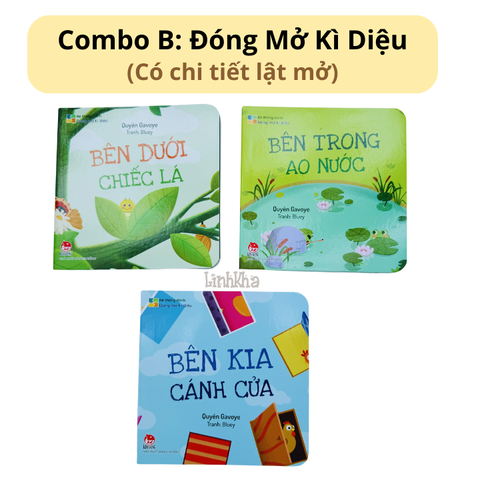 Combo B 3 cuốn Bé thông minh Đóng Mở Kì Diệu: Bên kia cánh cửa, dưới chiếc lá, trong ao nước  - Kim Đồng