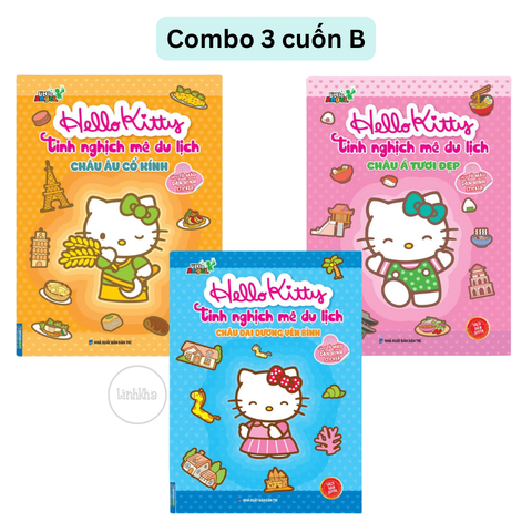Combo 3 cuốn B: Châu Đại Dương yên bình, Châu Á tươi đẹp, Châu Âu cổ kính - Sách Kitty Tinh Nghịch Mê Du lịch Minh Thắng