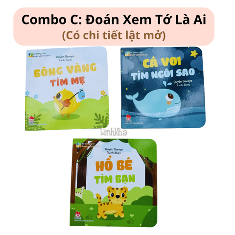 Combo C 3 cuốn Bé thông minh Đoán xem tớ là ai - Hổ bé tìm bạn, cá voi tìm ngôi sao, bông vàng tìm mẹ  - Kim Đồng