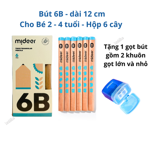 (Kèm gọt 6B) Bộ bút chì cao cấp Mideer (MD0170)