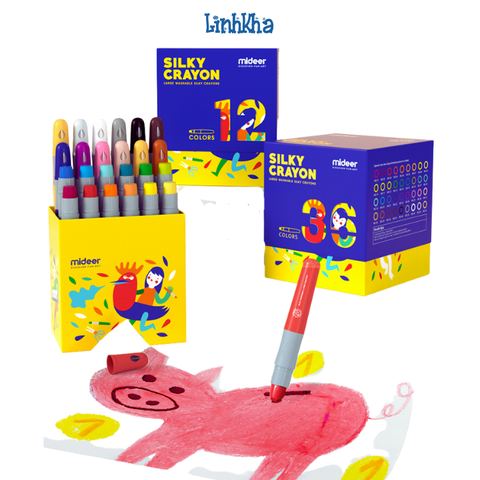 Bút Sáp Màu Lụa Mideer - Vẽ Được Trên Nhiều Vật Liệu - Dễ Dàng Lau Sạch - Mideer Silky Crayon