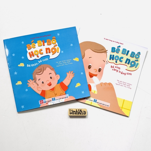 Combo3 2 cuốn Sách Bé bi bô học nói - Bé khóc, bé cười - Bé xinh răng trắng tinh - ehon ít chữ to cho bé tập nói tập đọc - Đinh Tị Books