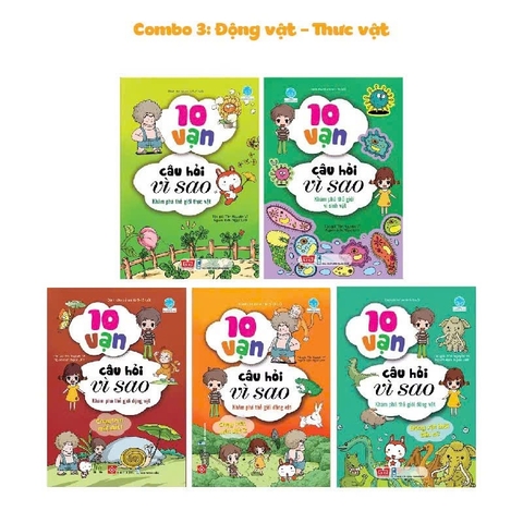 Combo 3 - 5 tập: ĐỘNG VẬT - THỰC VẬT - Sách truyện tranh 10 vạn câu hỏi vì sao (55N) Đinh Tị Books
