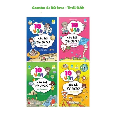 Combo 4 - 4 tập: VŨ TRỤ - TRÁI ĐẤT - Sách truyện tranh 10 vạn câu hỏi vì sao (55N) Đinh Tị Books