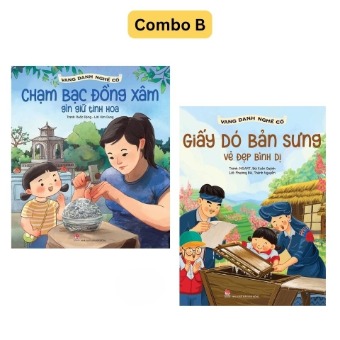 Combo B 2 cuốn Vang danh nghề cổ : Giấy dó bản Sưng - Chạm bạc Đồng Xâm - Kim Đồng