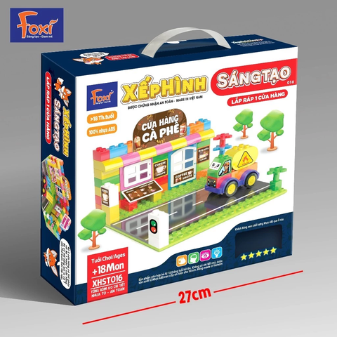 (016) Đồ chơi Xếp Hình Lắp ráp 1 cửa hàng - Chi tiết to cho bé từ 18 tháng 1.5 tuổi - Hiệu Foxi 016