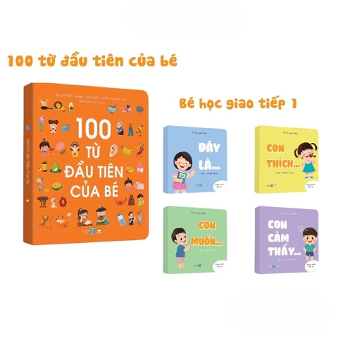 Combo 5 Cuốn Sách Phát Triển Ngôn Ngữ Cho Bé: 100 Từ Đầu Tiên Của Bé & Bộ Bé Học Giao Tiếp (0-3 Tuổi) - lionbooks