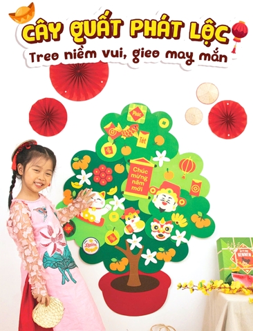 Đồ chơi trang trí Tết - cây quất vải dạ bóc dán treo tường cho bé và cả nhà tự làm DIY - Kennen