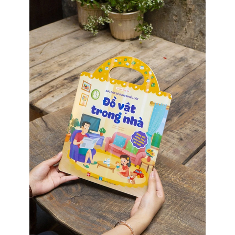 Sách Đồ vật trong nhà (Thỏa sức sáng tạo trên nhiều bề mặt) Bóc dán sticker thạch dẻo sử dụng nhiều lần - Đinh Tị