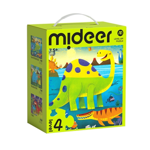Đồ chơi ghép hình puzzle cấp độ 4 chủ đề Khủng Long - Mideer Level up 4  Dinasour's world MD1484