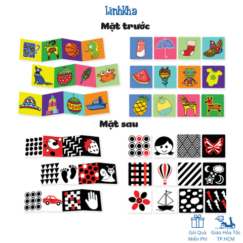 Thẻ zic zắc hộp giấy gồm 24 cards - 3 bộ nilong