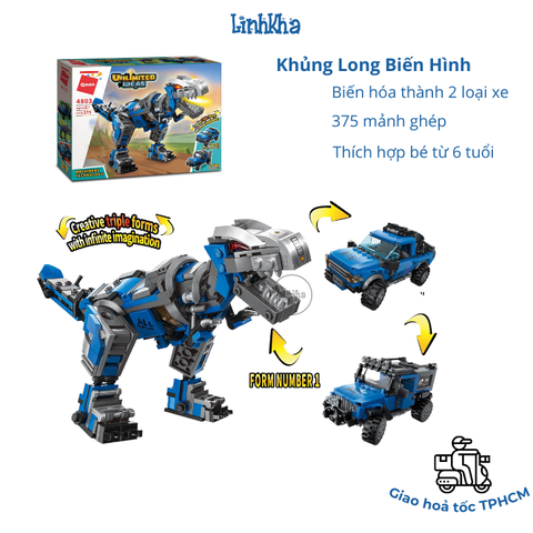 Đồ chơi xếp hình Qman 4803 - Khủng long biến hình