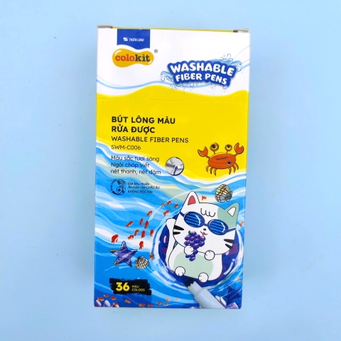 Bút lông màu rửa được washable fiber pens SWM- C006 36 màu - colokit Thiên Long