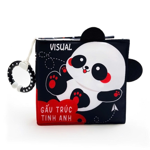 Sách vải Gấu trúc tinh anh - có chi tiết tương tác, an toàn dễ giặt vệ sinh cho bé - size cơ bản 15x15 - pipovietnam