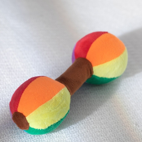 Lục lạc cầm tay 2 đầu đen trắng - đồ chơi vải an toàn cho bé nhỏ - hiệu pipo