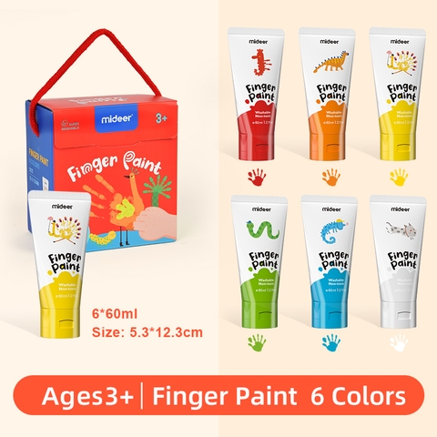 Màu vẽ bằng tay Finger Paint  6 color - MD4165 (6 tuýp/1 hộp), hiệu: Mideer
