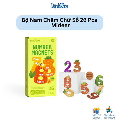 Bộ Chữ Số Nam Châm Mideer - Cỡ To Lực Hút Mạnh