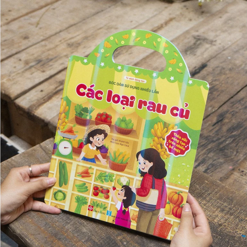 Sách Các loại rau củ (Thỏa sức sáng tạo trên nhiều bề mặt) Bóc dán sticker thạch dẻo sử dụng nhiều lần - Đinh Tị