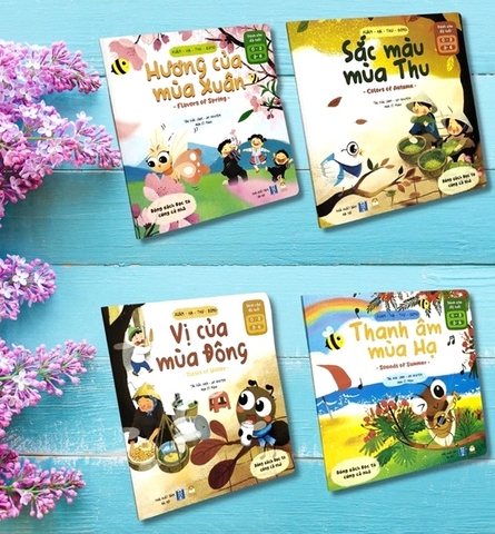 (mã cũ dừng) Xuân Hạ Thu Đông - Bộ 4 Sách Song Ngữ Anh Việt Bìa Mềm Cho Thiếu Nhi - lionbooks