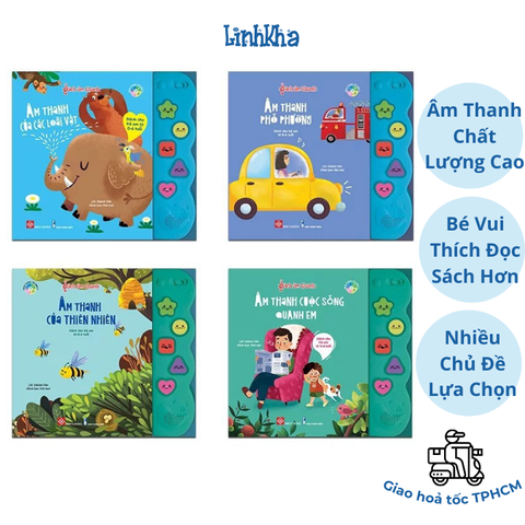 Bộ 4 Cuốn Âm Thanh Đinh Tị - Phố Phường  - Các Loài Vật - Cuộc Sống Quanh Em - Thiên Nhiên