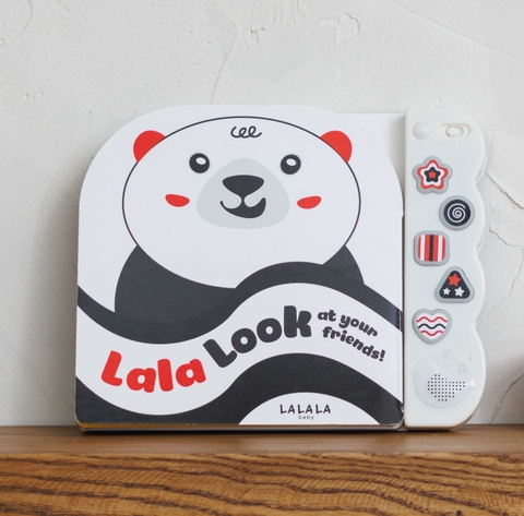 Sách Âm Thanh Kiêm Thẻ Gấp Dích Dắc Zigzag Cho Trẻ Sơ Sinh Luyện Kích Thích Thị Giác Và Phát Triển Tri Não Lalalook Look At Your Friends (Đen - Trắng - Đỏ): Bé 0-6 Tháng