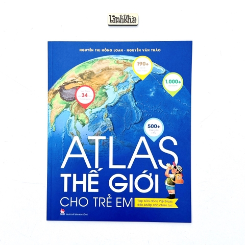 Sách Atlas thế giới cho trẻ em: Tập bản đồ từ Việt Nam đến khắp các châu lục (bìa mềm) NXB Kim Đồng