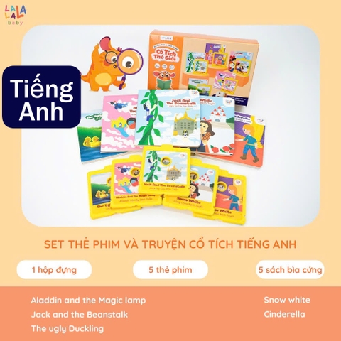 (Anh) Bộ set 5 thẻ phim và truyện tiếng Anh - dùng cho máy chiếu kể chuyện lala story cinema