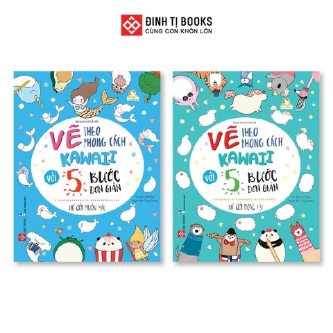 Combo 2 cuốn Vẽ Kawaii Thế Giới Động Vật - và Thế Giới Muôn Mau