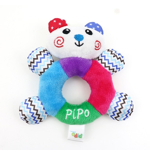 Lục lạc cầm tay PiPo hình con Gấu tròn dễ thương - đồ chơi vải an toàn cho bé nhỏ - hiệu pipo