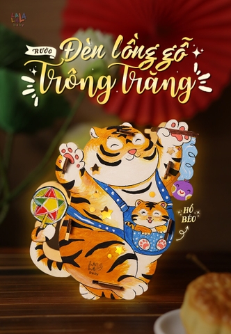 Lồng Đèn Gỗ DIY Tự Tay Tô Màu Và Lắp Ráp - Hổ Béo - Lalala Baby