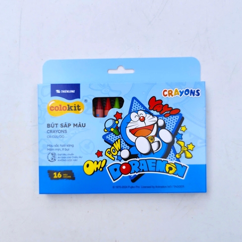 Bút sáp 16 màu hộp giấy hình Doraemon CR-C05/DO 16 màu - colokit Thiên Long